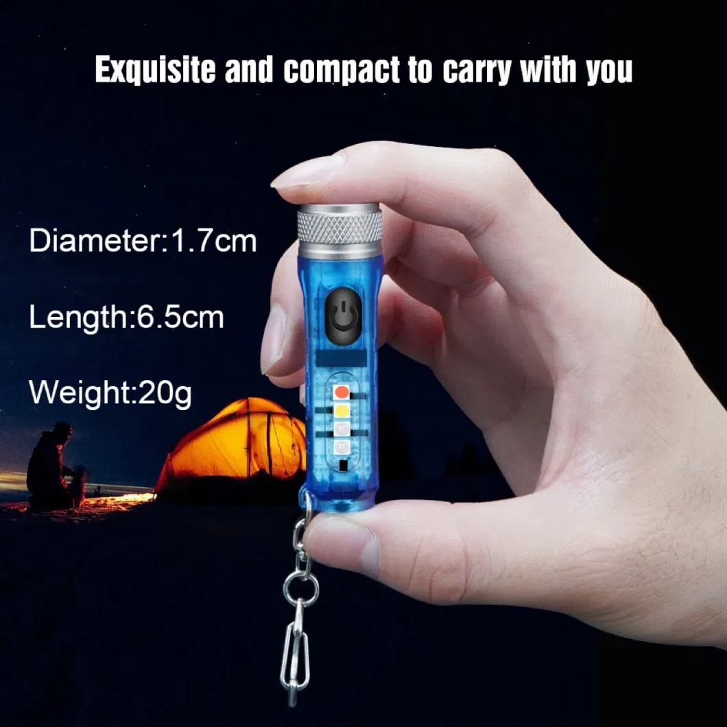 USB Rechargeable Keychain Flashlight Mini Small Portable Light