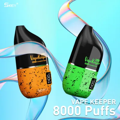 Новое поступление Skey Vapekeeper 8000 Puffs Smart Screen Индикатор устройства E Емкость жидкостного аккумулятора 18 мл Сетчатая катушка Оптовая заводская цена Одноразовый Vape